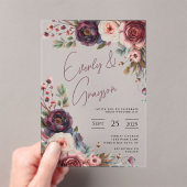 Invitations En Acrylique Elégant Boho Victorian Rose Bouquet (In situ (ordinateur de poche))