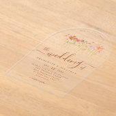 Invitations En Acrylique Elegant Boho Wildflower Floral Terracotta Wedding (Poser)