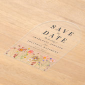 Invitations En Acrylique Elegant Boho Wildflower Meadow Wedding (Poser)