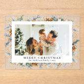 Invitations En Acrylique Elegant Botanical Foliage | Photo Christmas Card (Recto)