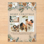 Invitations En Acrylique Elegant Botanical Foliage | Photo Christmas Card (Recto)