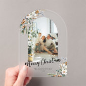 Invitations En Acrylique Elegant Botanical Greenery Arch Christmas Card (In situ (ordinateur de poche))