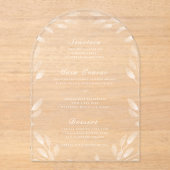 Invitations En Acrylique Elégant Botanique Acrylique Mariage Accueil Menu (Recto)