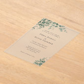 Invitations En Acrylique Élégant Botanique vert simple Mariage de script (Poser)