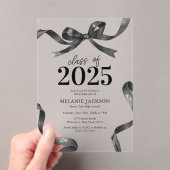 Invitations En Acrylique Elegant Bow Graduation Party (In situ (ordinateur de poche))