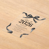 Invitations En Acrylique Elegant Bow Graduation Party (Poser)