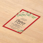 Invitations En Acrylique Elegant Branch and Berries Christmas Party (Poser)