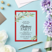 Invitations En Acrylique Elegant Branch and Berries Christmas Party (Insitu (Mariage))