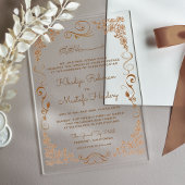 Invitations En Acrylique Elegant Brown Border Muslim Wedding