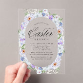 Invitations En Acrylique Élégant brunch de Pâques violet et bleu (In situ (ordinateur de poche))