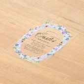 Invitations En Acrylique Élégant brunch de Pâques violet et bleu (Poser)