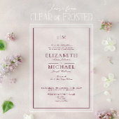 Invitations En Acrylique Élégant Burgundy Classic Script Monogram Mariage