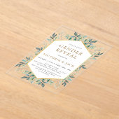 Invitations En Acrylique Elégant cadre de verdure or Genre Révélation (Poser)