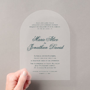 Invitations En Acrylique Élégant calligraphie minimaliste Script mariage