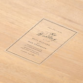 Invitations En Acrylique Elegant calligraphy black text wedding (Poser)