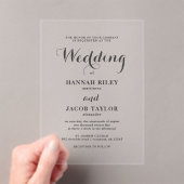 Invitations En Acrylique Elegant Calligraphy Simple Wedding (In situ (ordinateur de poche))
