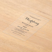 Invitations En Acrylique Elegant Calligraphy Simple Wedding (Poser)