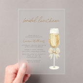 Invitations En Acrylique Elegant Champagne Chic Bow Script Bridal Luncheon (In situ (ordinateur de poche))