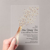 Invitations En Acrylique Elegant Champagne New Year's Eve (In situ (ordinateur de poche))