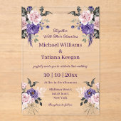 Invitations En Acrylique élégant chic aquarelle floral halloween mariage (Recto)