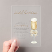 Invitations En Acrylique Élégant Chic Champagne Nœud Papeterie Mariage Déje (In situ (ordinateur de poche))
