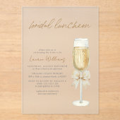 Invitations En Acrylique Élégant Chic Champagne Nœud Papeterie Mariage Déje (Recto)