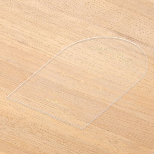 Invitations En Acrylique Élégant & Chic mariage monogramme de crête botaniq (Poser)