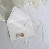 Invitations En Acrylique Élégant & Chic mariage monogramme de crête botaniq