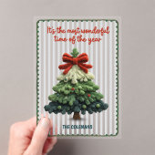 Invitations En Acrylique Elegant Christmas tree non photo green blue (In situ (ordinateur de poche))