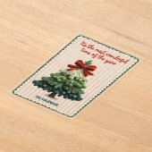 Invitations En Acrylique Elegant Christmas tree non photo green blue (Poser)