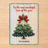 Invitations En Acrylique Elegant Christmas tree non photo green blue (Recto)