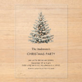 Invitations En Acrylique Elegant Christmas Tree Party  (Recto)