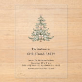 Invitations En Acrylique Elegant Christmas Tree Party  (Recto)