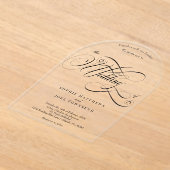Invitations En Acrylique Élégant Classique Chic Noir Calligraphie Mariage (Poser)