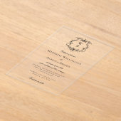 Invitations En Acrylique Élégant classique Cimier Floral Mariage (Poser)