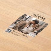 Invitations En Acrylique Élégant, Classique, Monogramme, Mariage, Arc, Phot (Poser)