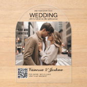 Invitations En Acrylique Élégant, Classique, Monogramme, Mariage, Arc, Phot (Recto)