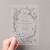 Invitations En Acrylique Élégant classique Rococo Floral (In situ (ordinateur de poche))