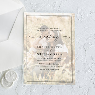 Invitations En Acrylique Élégant code QR photo mariage