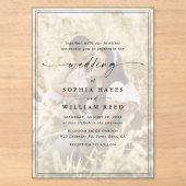 Invitations En Acrylique Élégant code QR photo mariage (Recto)