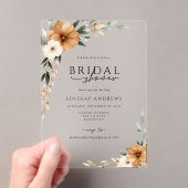 Invitations En Acrylique Elegant Copper & Earthy Botanical Bridal Shower (In situ (ordinateur de poche))