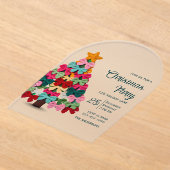 Invitations En Acrylique Elegant coquette bows christmas tree party  (Poser)