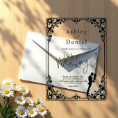 Invitations En Acrylique Élégant Couple Noir Et Blanc Classique Mariage
