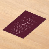 Invitations En Acrylique Elegant Deep Burgundy Classic Wedding (Poser)