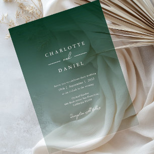 Invitations En Acrylique Élégant Dégradé de Vert de Forêt en Acrylique pour