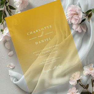 Invitations En Acrylique Élégant Dégradé Jaune Miel Acrylique Mariage