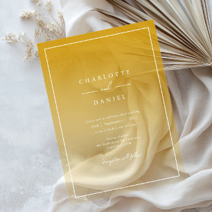 Invitations En Acrylique Élégant Dégradé Jaune Miel Acrylique Mariage