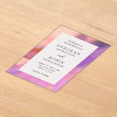 Invitations En Acrylique Elégant Désert Vibrant Sunset Mariage moderne (Poser)