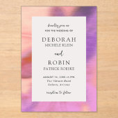 Invitations En Acrylique Elégant Désert Vibrant Sunset Mariage moderne (Recto)