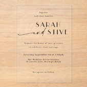 Invitations En Acrylique Elégant design minimaliste épuré mariage (Recto)